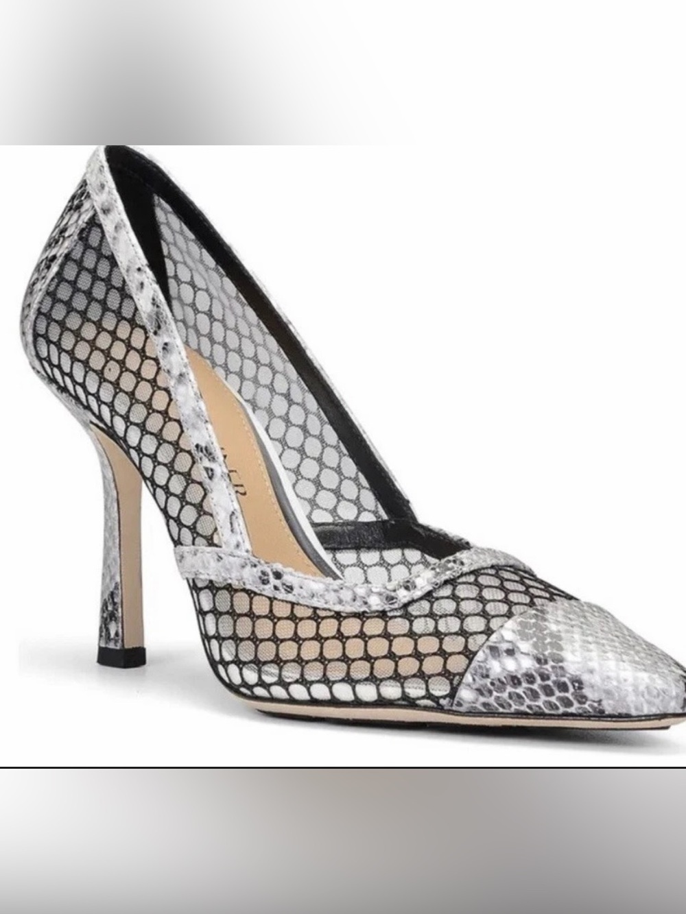 Donald J Pliner “Perie” snake print and mesh heels size 8.5